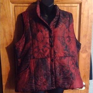 Izod Red and Black Quilted Vest